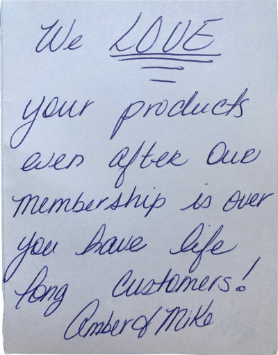 Amazing review letter of pure and gentle soap by Amber & Mike