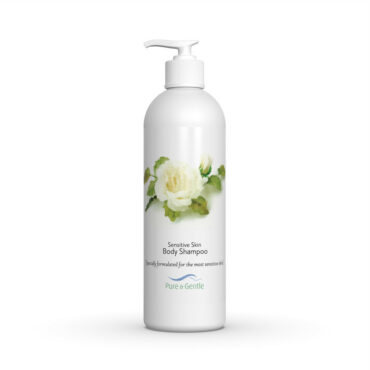 Sensitive Skin Body Shampoo pint bottle shown with dispenser